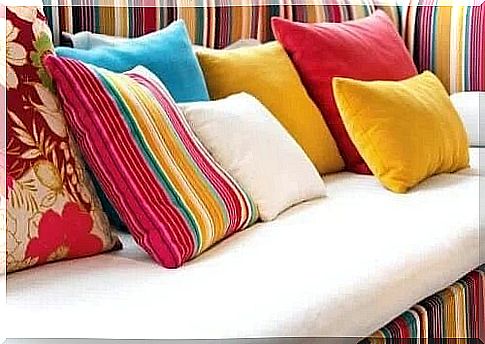 The pillows brighten the room