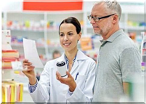 Pharmacist preparing a patient's medication