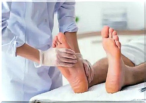 Man receiving a foot massage