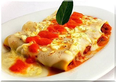 Cannelloni recipe with vegetables and ham