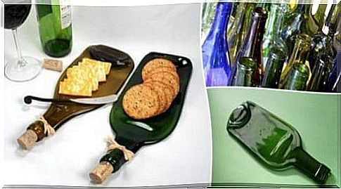 How to turn a bottle into a snack tray