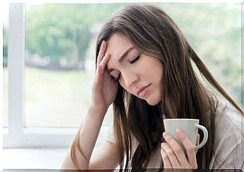 Girl drinking lavender tea