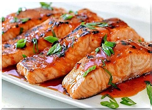 Recipes with salmon and caramelized sauce