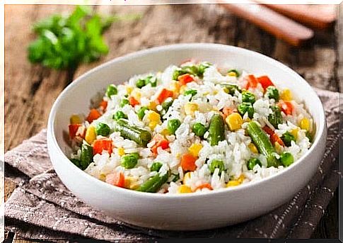 Quick, delicious and healthy rice recipe with peas