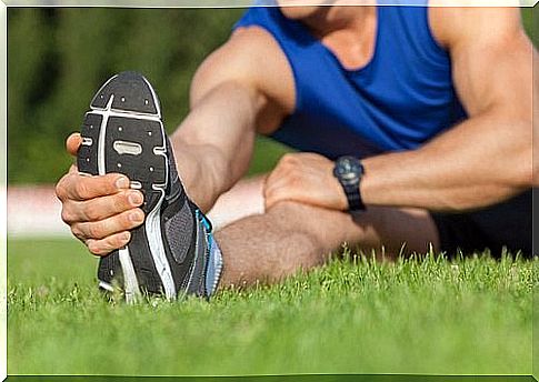 Young man training in the park